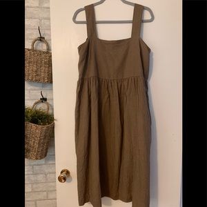 LINENFOX PINAFORE DRESS